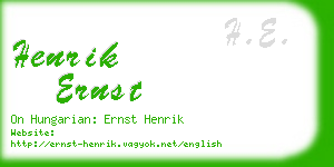 henrik ernst business card